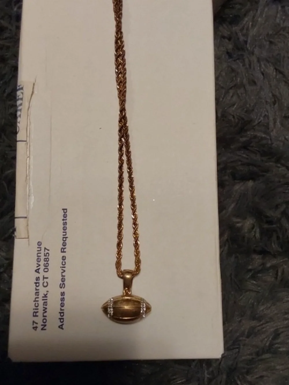 Gold-Tone Football Pendant Necklace - Women Jewelry